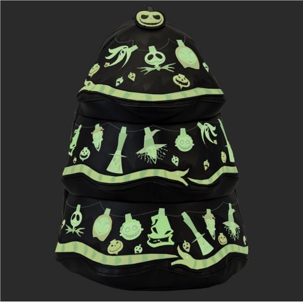Loungefly Nightmare Before Christmas Tree Lights Glow In The Dark Backpack NWT
